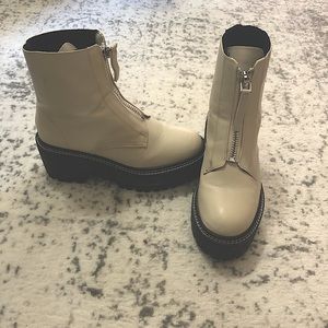 Zip-up Chunky Combat Boots